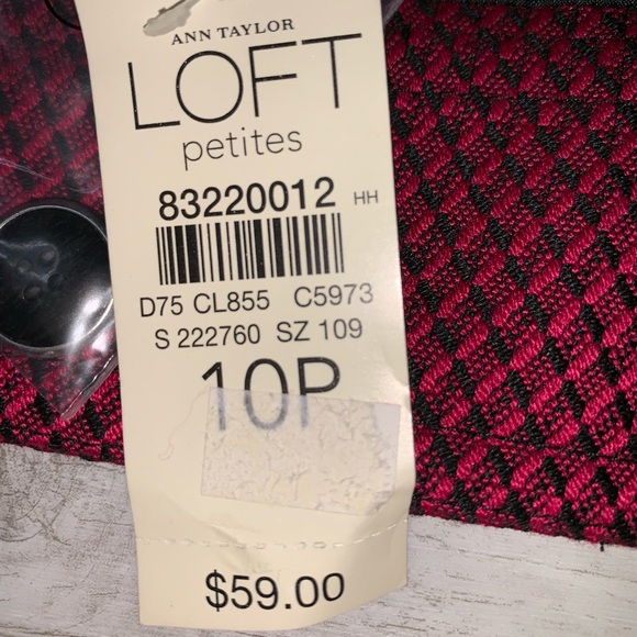 LOFT Pink / Black Skirt Size 10P NWT - Picture 4 of 5